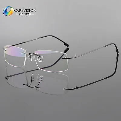 Men's Rimless Memory Titanium Alloy Glasses Eyeglasses Spectacles Frame • $12.95