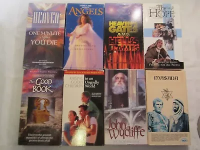 VHS (Lot Of 8) CHRISTIAN MOVIES Masada JOHN WYCLIFFE Hope ANGELS Heaven [10N2] • $28