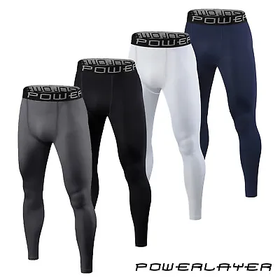 £13.99 • Buy Compression Base Layer Tights PowerLayer Mens Boys Bottoms Thermal Skins Sports