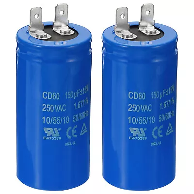 2pcs CD60 Run Capacitor 150uF/MFD 250VAC 15% Tolerance 50/60Hz Motor Capacitor • $18.64