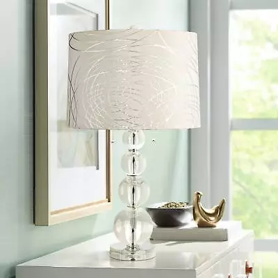 Modern Table Lamp Clear Crystal Stacked Spheres For Living Room Bedroom Office • $235.94