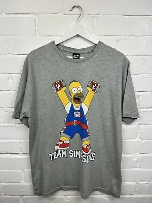 The Simpsons T Shirt Mens Large Grey Graphic Print 2011 Crew Neck Short Sleeve • £5.99