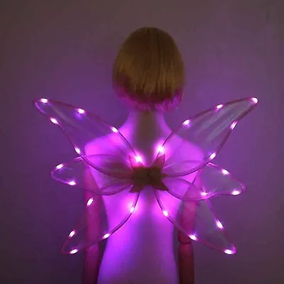 Light Up Fairy Butterfly Wings Cosplay Props For Kids Halloween ChristmasParty • $13.29