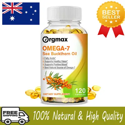 Natural Omega-7 Sea Buckthorn Capsules Support Healthy Vision & Positive Mood • $19.65