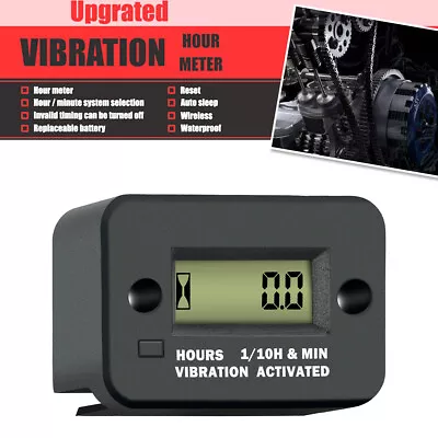 Digital Vibration Hour Meter Gauge Wireless For Motorcycle Snowmobile ATV BE • $9.59