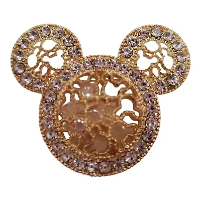 Mickey Mouse Ears Disney Clear Crystal Brooch Pin NEW • $10.80