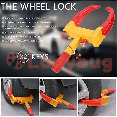 Heavy Duty Wheel Clamp Lock Vehicle Caravan Car Security Anti-theft W/ 3 Keys • $21.84