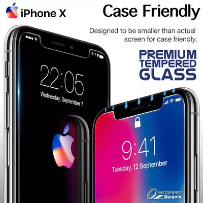 $4.99 • Buy Case Friendly Tempered Glass Screen Protector Guard For IPhone X / IPhone 8 Plus