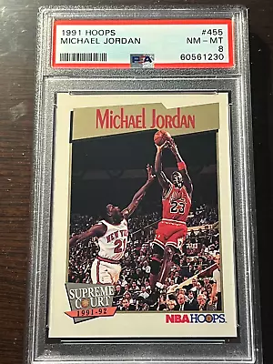 Michael Jordan 1991 Hoops Basketball - NEAR MINT - MINT PSA 8 #455 • $2.99