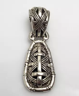 John Hardy Sterling Silver Bamboo Basketweave Pendant • $125