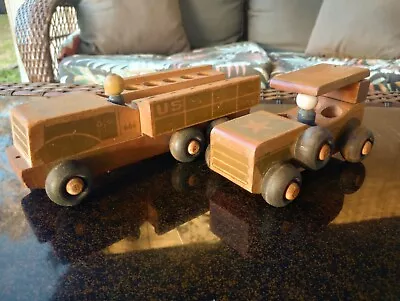 Vintage Holgate Toys 666 US Army Transport Truck And Holgate Army Jeep Lot • $64.99