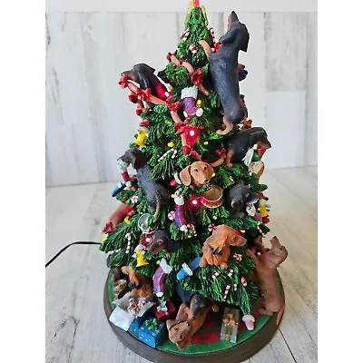 Danbury Mint Dachshund Xmas Tree Weiner Light Up RARE AS IS Decor Dog Puppy • $131.18