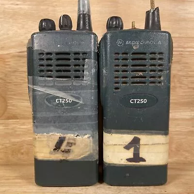 Lot Of 2 Motorola CT250 Green Wireless Two-Way Radio Walkie Talkies - For Parts • $22.75