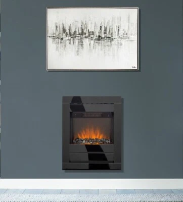 £339.49 • Buy Electric Fire Wall Mounted Inset Black Glass Coal Flame Remote Control Bnib