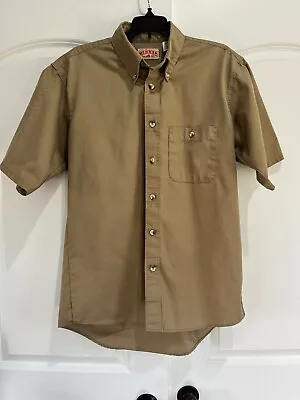 Vintage Red Cap Men's Tan Short Sleeve Work Shirt Sz M New Old Stock • $30