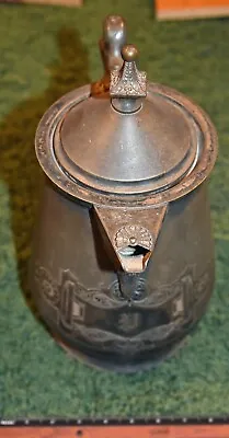 1870's 13 1/4  Silver Plated Porcelain Insulated Coffee/tea Pot By Meriden Co • $90