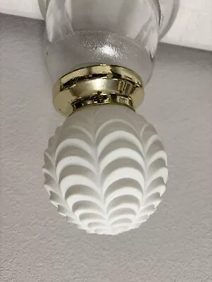 Vintage Starlight White Globe Light Fixture Hollywood Regency MCM Ceiling Light • $40