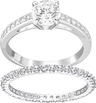 $145.99 • Buy Swarovski | I Do Ring Set ✪new✪ 5184981 Rare Retired 50 Czwh/rhs 5 Attract Usa