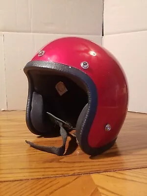 Vintage 70's DOT NORCON TW-1 Red Motorcycle Snowmobile Helmet Small/ Medium • $41.65