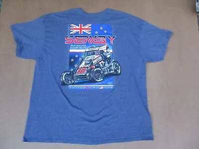 LOGAN SEAVEY New Zealand Tour Grey Midget Car Racing Race T Shirt • $15