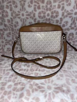 NWT Michael Kors Signature Maple Satchel Crossbody Handbag Vanilla Brown Purse • $60