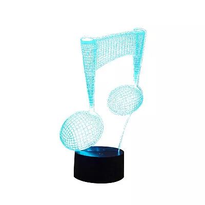 New Music Note 3D LED Night Lights Lamp Multi-Color Acrylic Visual Home Decor F • £15.10