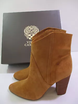 NEW  Vince Camuto CREESTAL Creamy Caramel Ankle Mid Boots Bottie 8.5M • $25.49