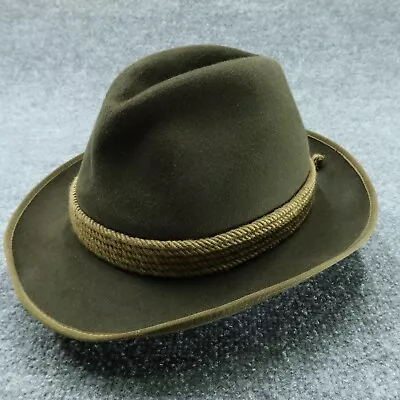 Vintage Pirschfest Nagy-Hute Hat Medium 7 1/4 Green Felt Hunting Hat Cap Austria • $37.99