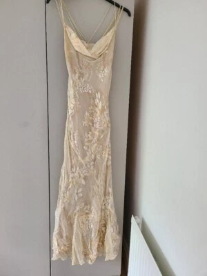 £50 • Buy Monsoon Vintage YK2 Maxi Dress-Silk/velvet-Bias Cut