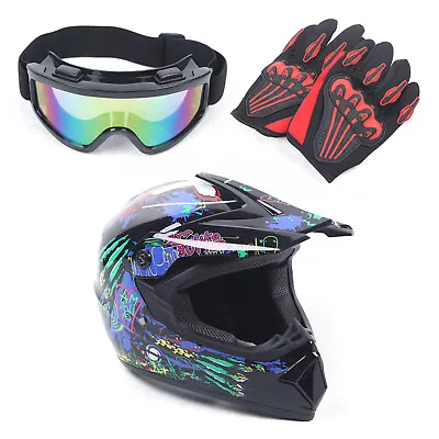 Unisex Adult Racing Helmet Motorcycle Dirt Bike Motocross Off Road Helmets • $40.85