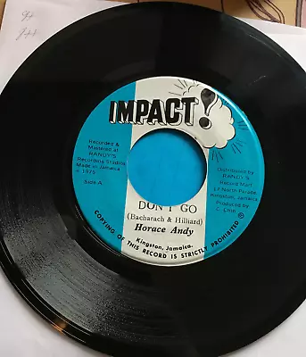 ROOTS REGGAE/DUB: HORACE ANDY 'DONT GO' EX/- 1975 Ja IMPACT. SUPER 'B' SIDE DUB • £11.35