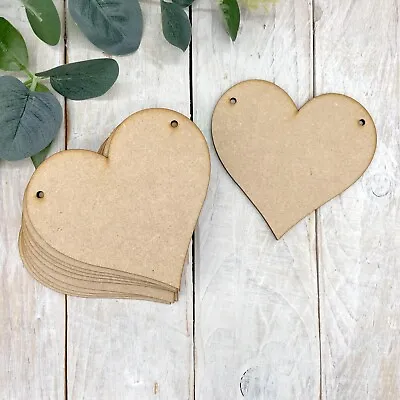 MDF Laser Cut Wooden Bunting Make Your Own Bunting Heart Shape 10 Pack • £6.95