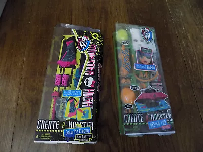 Lot Monster High Create A Monster Design Lab & Color Me Creepy Dresses Shoes New • $49.99