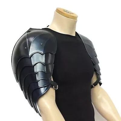 Medieval Steel Larp Warrior Gothic Dark Pair Of Pauldrons Armor Shoulder • $129