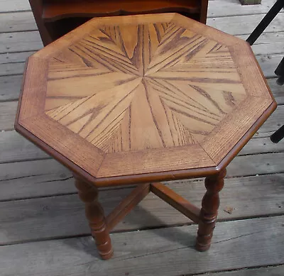 Oak Hexagon End Table / Side Table  (ET378) • $349