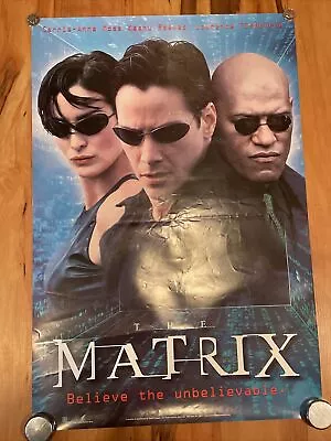 Vintage Original  THE MATRIX -Believe The Unbelievable  1998 Movie Poster 35x24 • $30