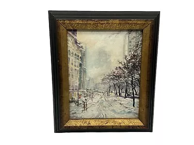 Original Oil Painting City Scene Size 8  X 10  Framed Collectible Artist Signed • £124.98