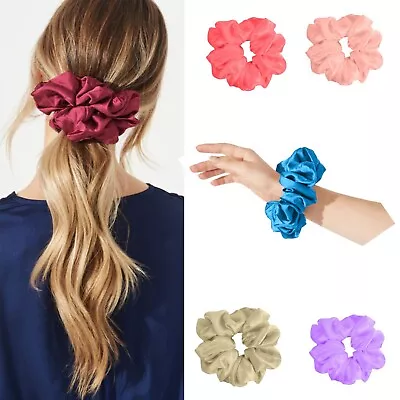 Womens Scrunchies Silk Satin Elastic Hair Band Ties Ponytail Holders Hair Rope • $5.99