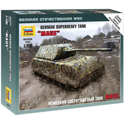 £8.95 • Buy ZVEZDA 6213 Maus German WWII Heavy Tank 1:100 Tank Model Kit