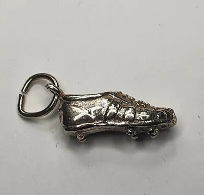 Vintage Sterling Silver Football Soccer Boot Cleat Retro Leather Pendant • $19