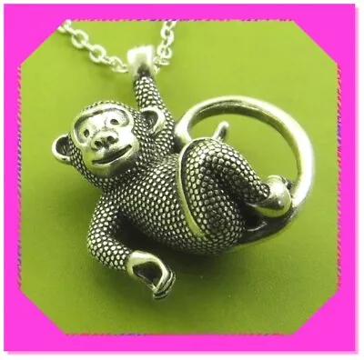 BRIGHTON YEAR OF MONKEY MONKEYING AROUND Silver Pendant NECKLACE Nwtag $48 50% • $23.99