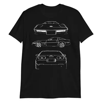 Corvette C4 Owner Gift Custom Outline Art Short-Sleeve Unisex T-Shirt • $27