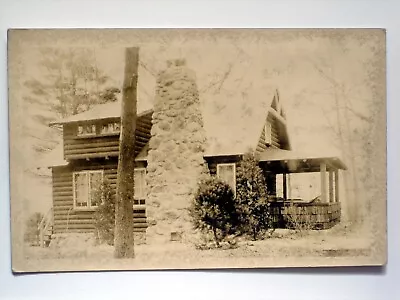 Log Cabin In Route 12 Or 20 Michigan City INDIANA 1935 Real Photo Postcard • $9.99