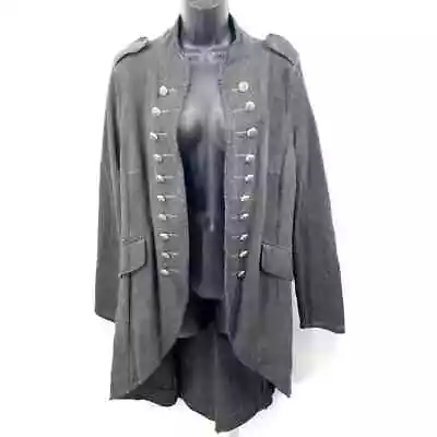 Adore Mineral Wash Distressed Military Duster Jacket Goth Rock Cosplay Size M • £48.25