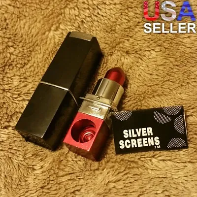 NEW Small Red Metal Lipstick Smoking Pipe Tobacco Herb Portable Pocket Size • $7.95