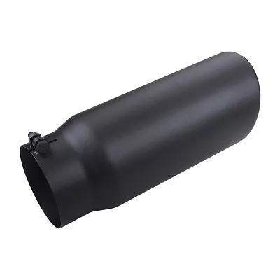 Bolt On Diesel Exhaust Tip 5  Inlet 6  Outlet 15inch Long Black Stainless Steel • $43