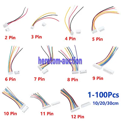 2-12 Pin JST XH2.54mm Singleheaded Wire Cable Connector Set Male Female PCB Lot • $4.88