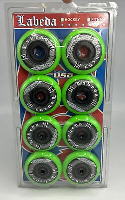 Labeda Shooters Inline Hockey Wheels 8 Pk Green 76mm USA • $44.95