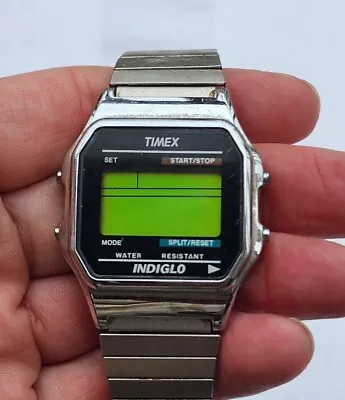 RARE Vintage Timex Men's Digital Watch Wristwatch Chronograph Alarm Timer LOOK  • $2.99