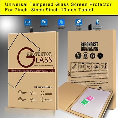 Universal Tempered Glass Film Screen Protector Cover For 7  8  9  10  Tablet • £5.99